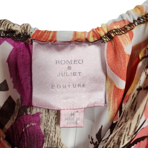 Romeo & Juliet Sheer Round Neck Elastic Neck With Tie Front with Opening. NWT - Picture 6 of 7